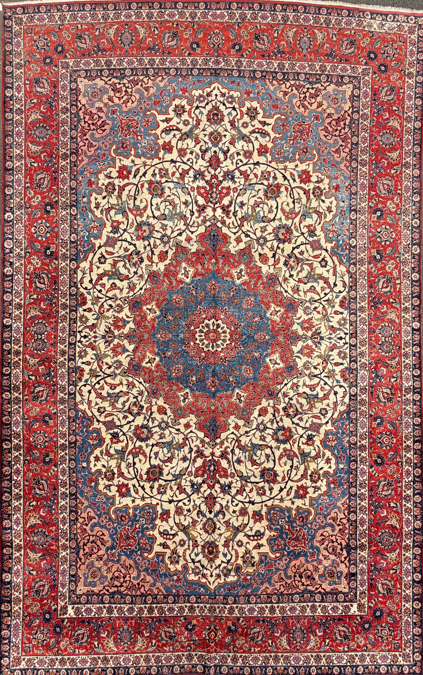 Antique Hand-Knotted Persian Isfahan Rug - 11’2”x18’