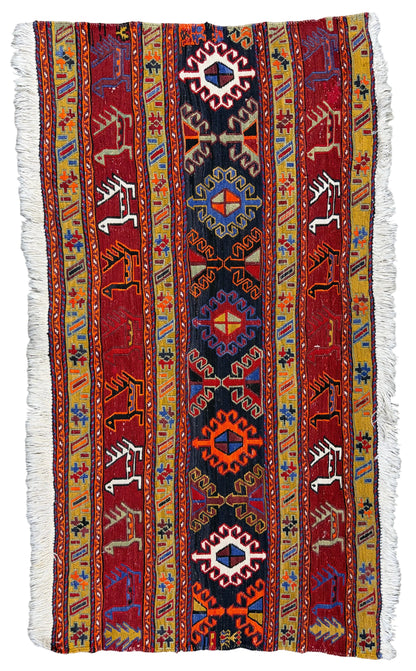 Flatweave Persian Qashghai Rug - 2’2”x4’1”