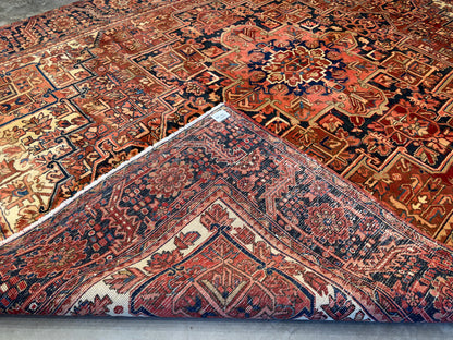 9’4”x12’4” Hand-Knotted Persian Heriz Ahar Area Rug