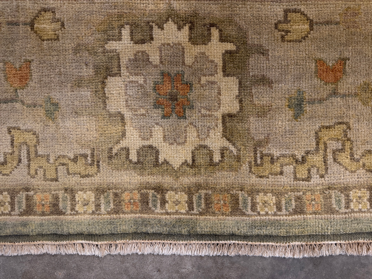 8’x10’ Hand-Knotted Wool Oushak Area Rug