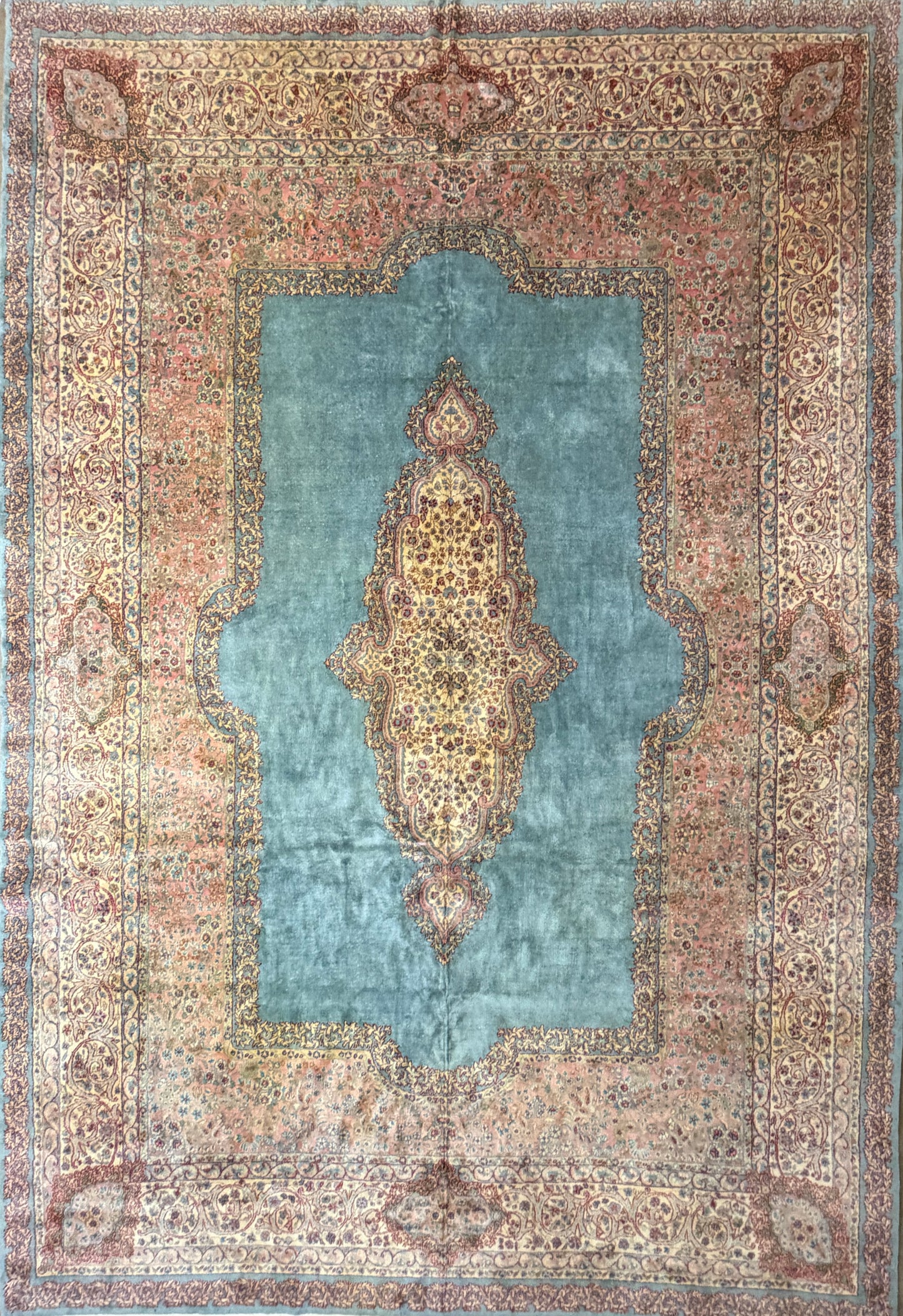 9’10”x14’5” Hand-Knotted Persian Kerman Rug