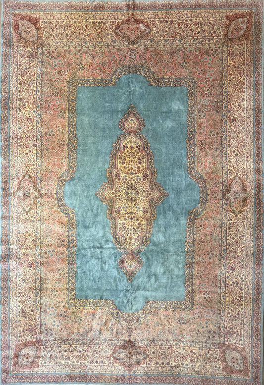 9’10”x14’5” Hand-Knotted Persian Kerman Rug