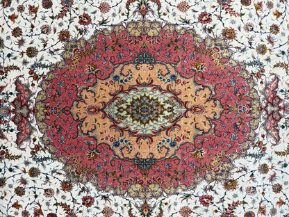 9’11”x13’6” Hand-Knotted 70 Raj Persian Tabriz Rug - Signed Aghajani