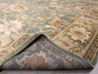 8’x10’ Hand-Knotted Wool Oushak Area Rug
