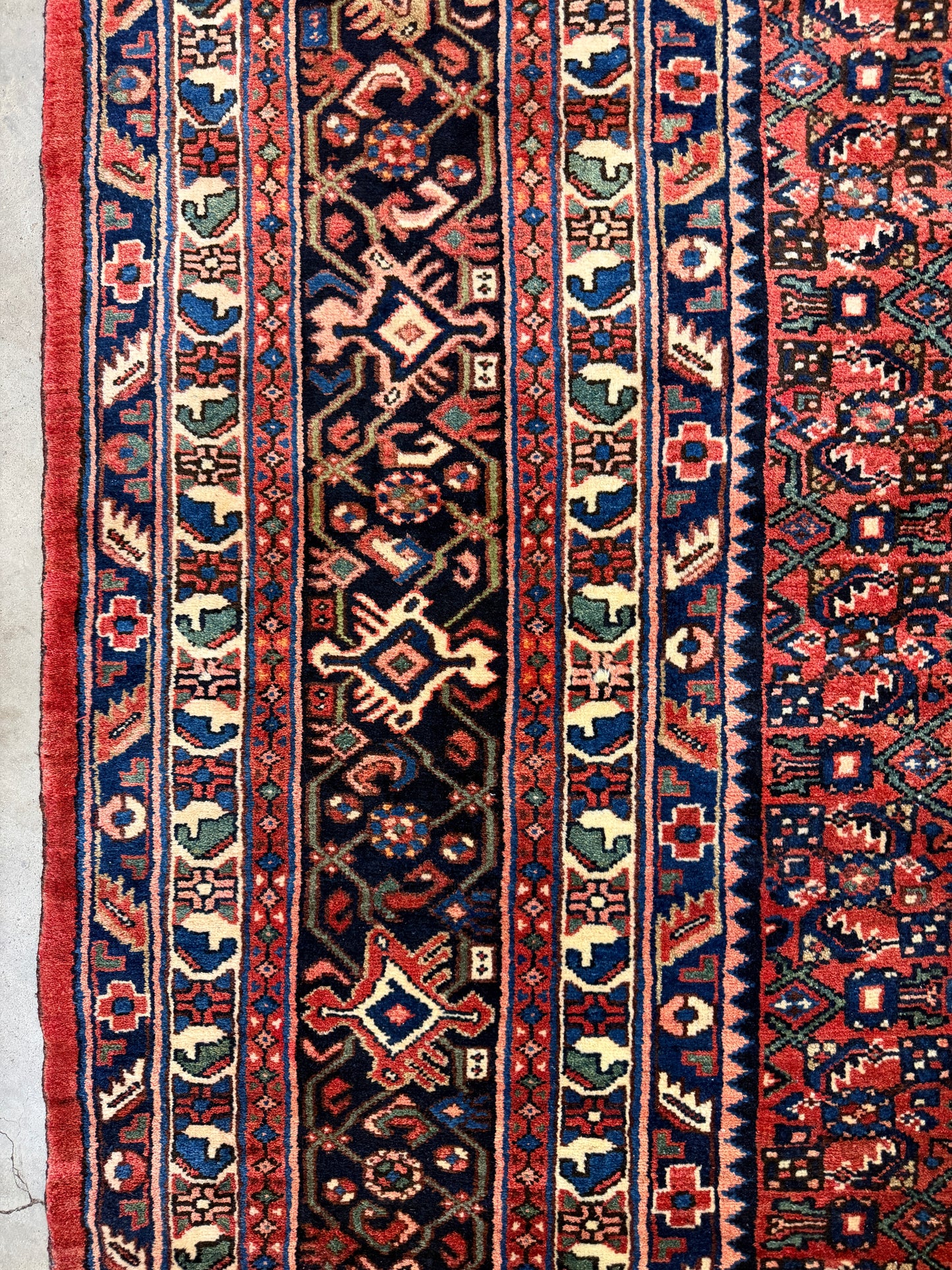 Hand-Knotted Persian Hamadan Rug - 10’6”x17’2”