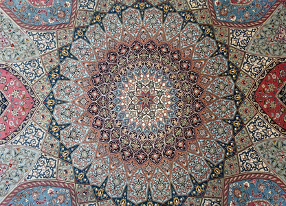 Hand-Knotted 60 Raj Persian Tabriz Rug - Dome Design - 10’x13’4”