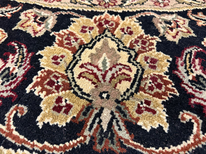 9’ Diameter Hand-Knotted Wool Indian Round Oriental Rug - 9x9 Handmade Carpet