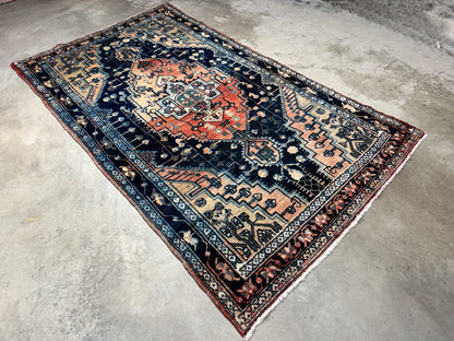 Hand-Knotted Persian Hamadan Rug - 4’3”x7’6”