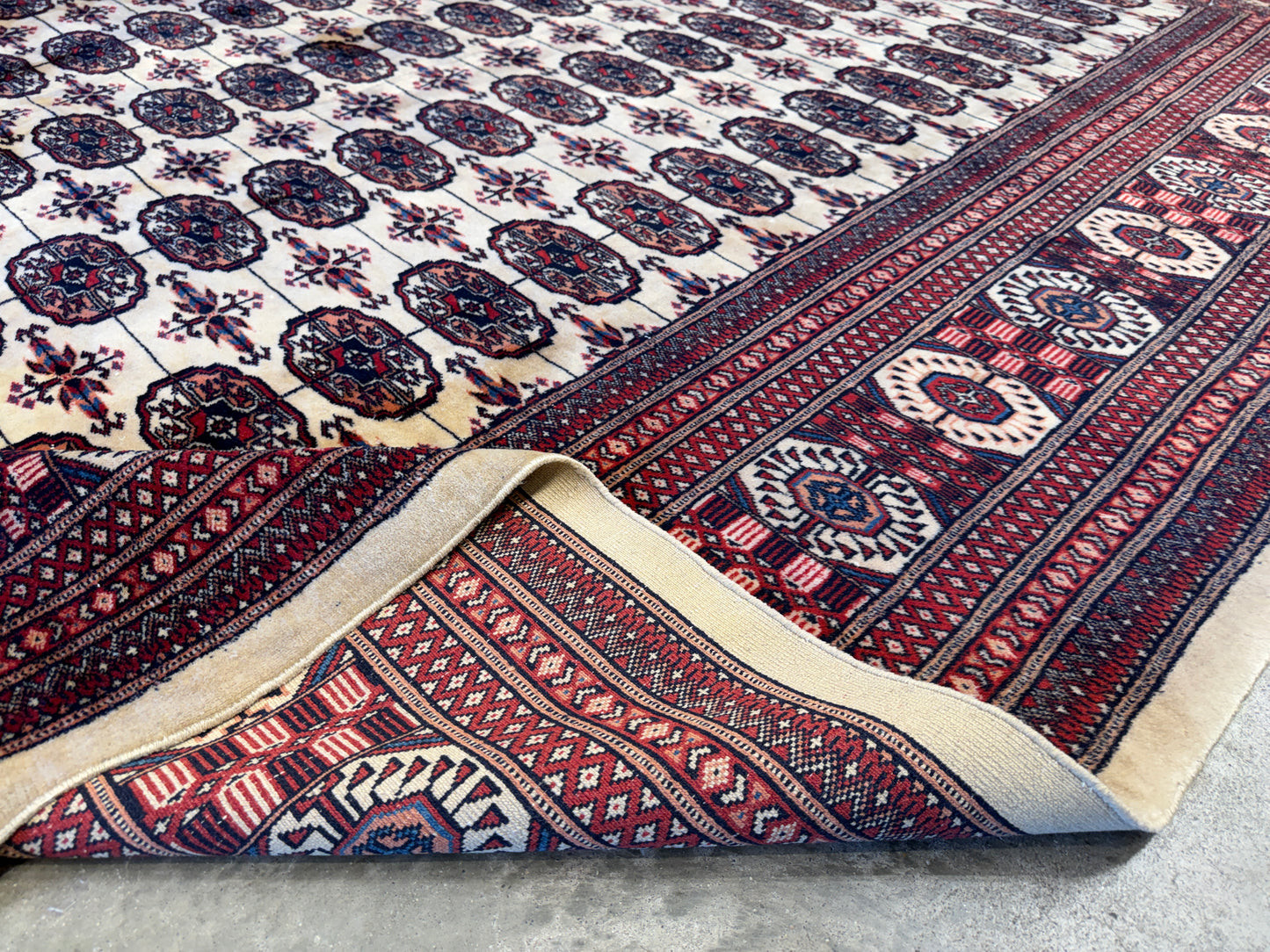 8’2”x10’2” Hand-Knotted Wool Bokhara Area Rug