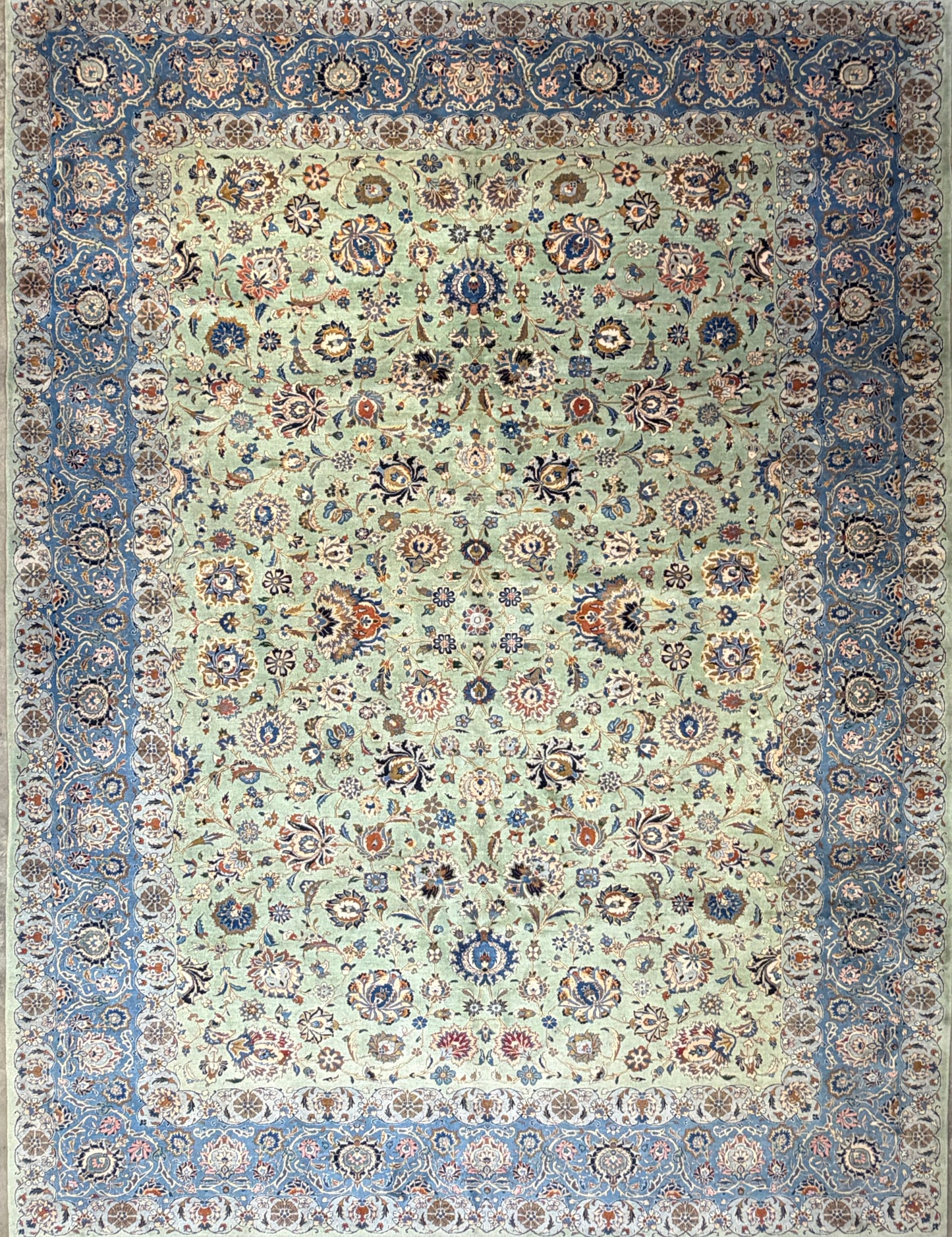 Hand-Knotted Persian Kashan Rug - 10'6"x14'6"