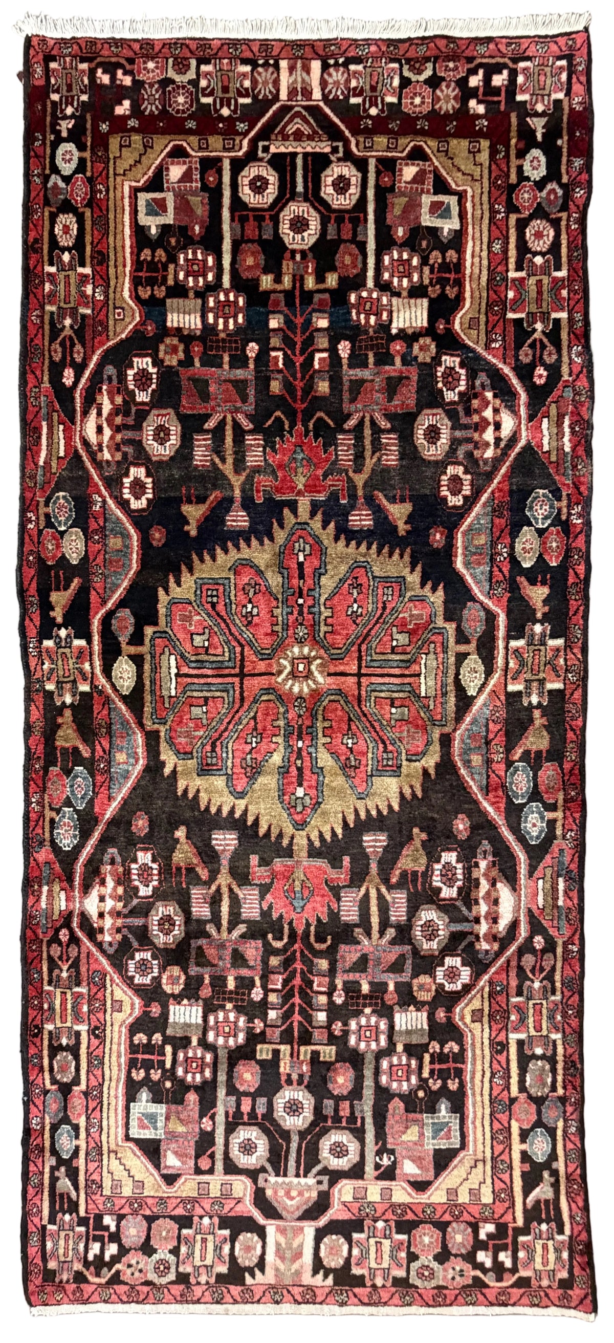 Hand-Knotted Persian Nahavand Rug - 4’10”x10’11”