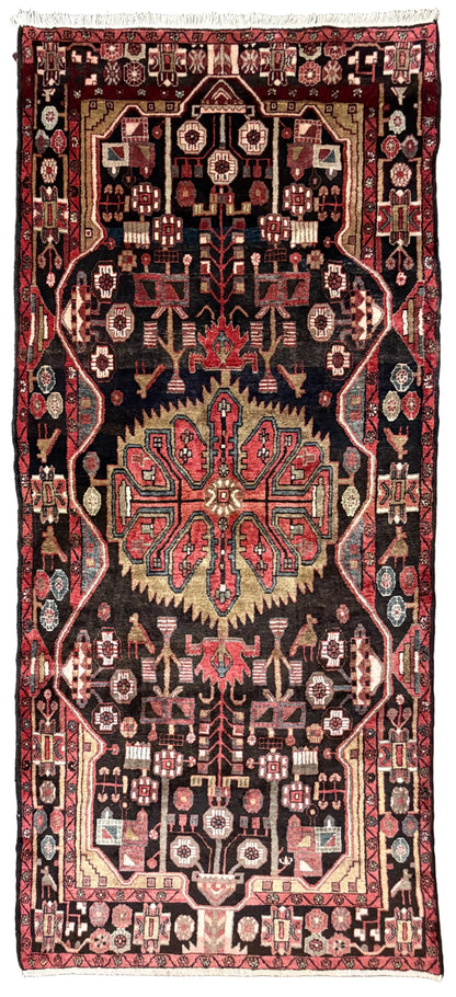 Hand-Knotted Persian Nahavand Rug - 4’10”x10’11”