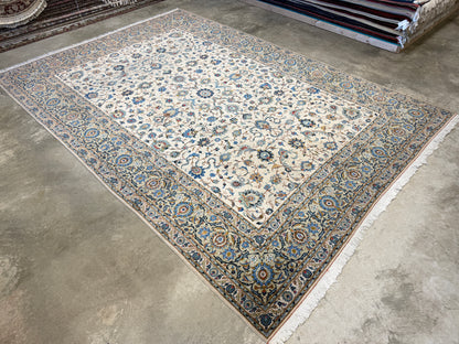 9’6”x12’6” Hand-Knotted Persian Kashan Area Rug