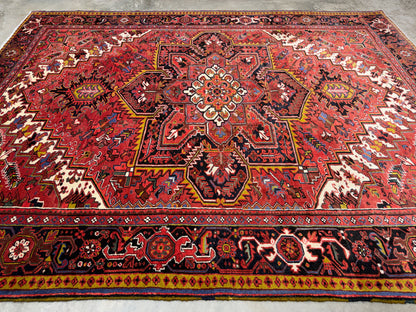 Hand-Knotted Persian Heriz Rug - 10’x13’
