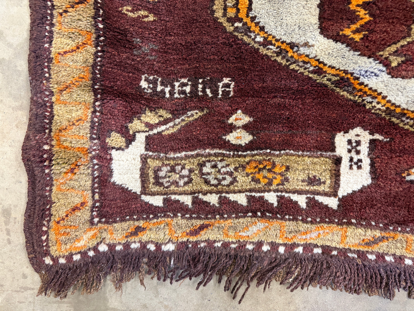4’6”x12’9” Hand-Knotted Wool Russian Signed Kazak Runner