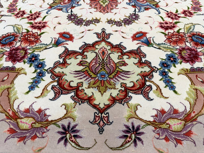 9’9”x13’3” Fine Hand-Knotted Persian Tabriz Signed Area Rug