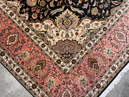 Hand-Knotted 50 Raj Persian Tabriz Rug - 9’11”x12’11”