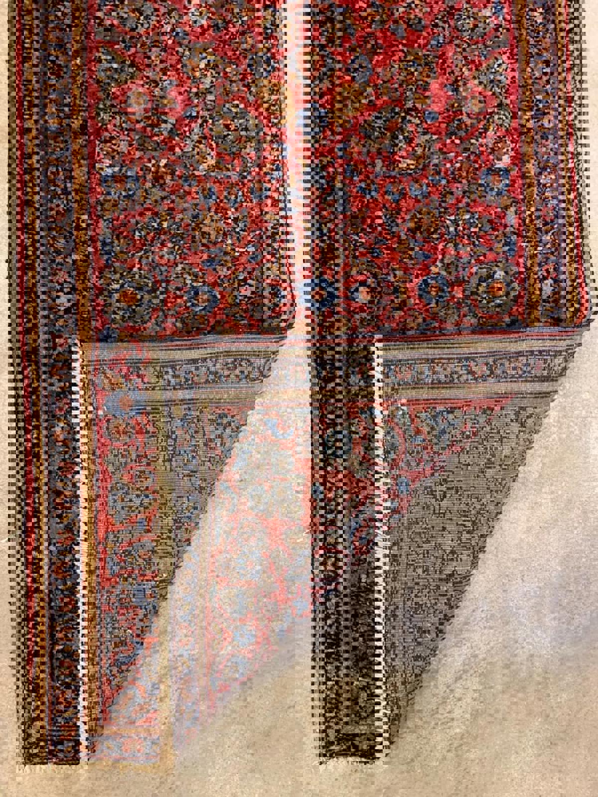 2'3"x3'11" Antique Handmade 100% Wool Persian Sarouk Rug