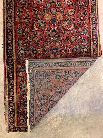 2'3"x3'11" Antique Handmade 100% Wool Persian Sarouk Rug