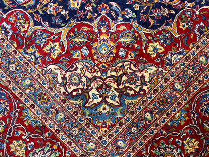 Hand-Knotted Persian Kashan Rug - 9’7”x13’3”