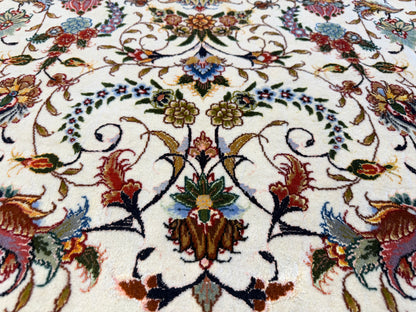 13’x19’8” Very Fine Hand-Knotted Persian Tabriz 80 Raj Signed Area Rug