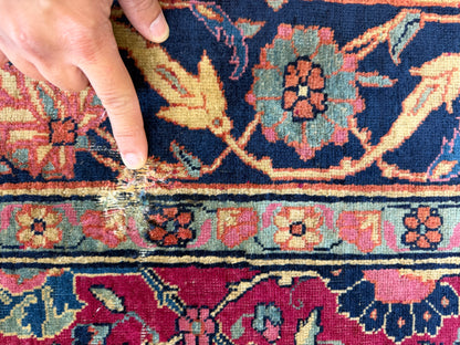 Hand-Knotted Antique Persian Kashan Rug - 4’5”x6’4”