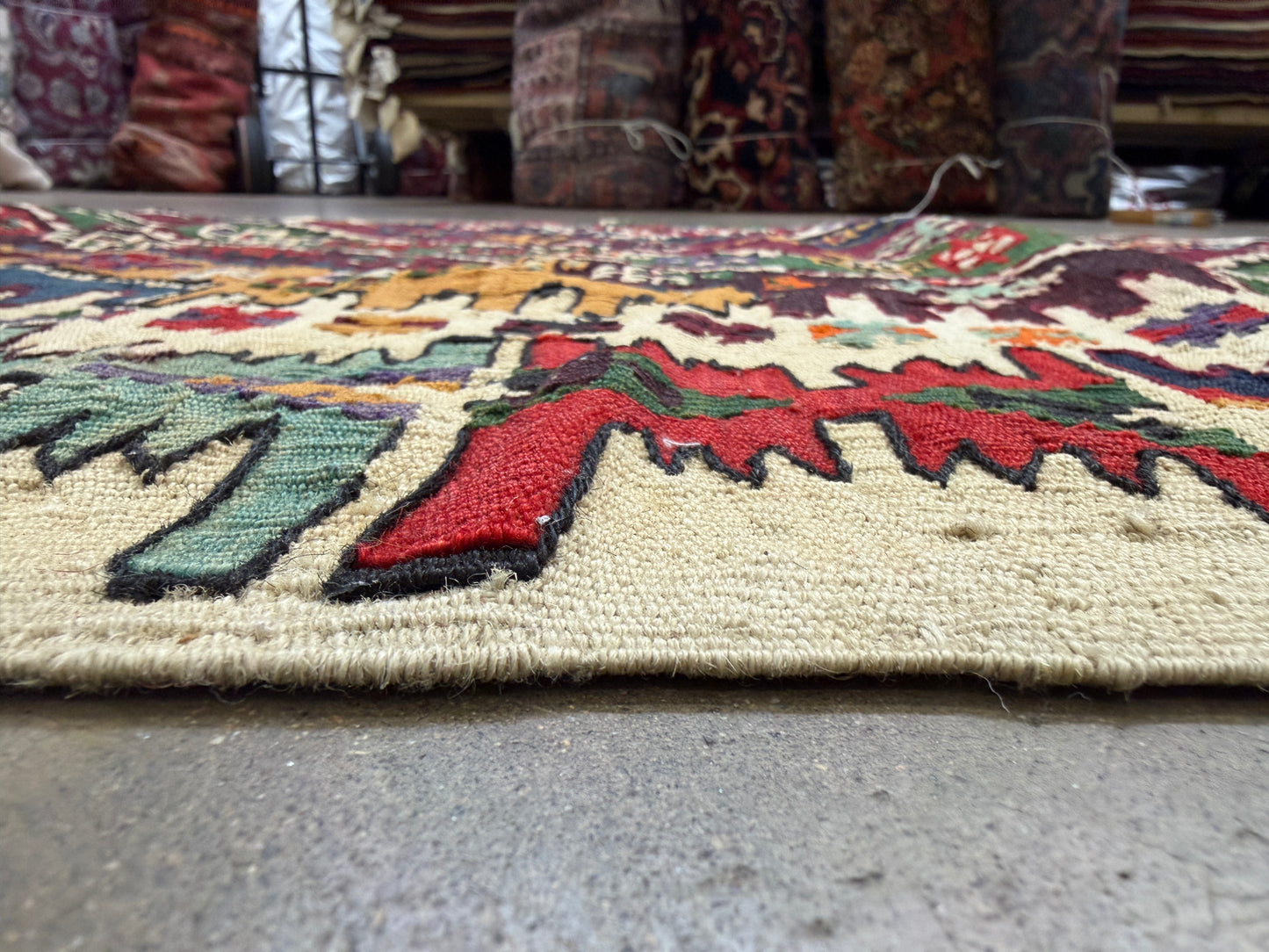 2’9”x14’10” Antique Hand-Woven Wool Flatweave Kilim Runner 2x14 Handmade Tribal Rug