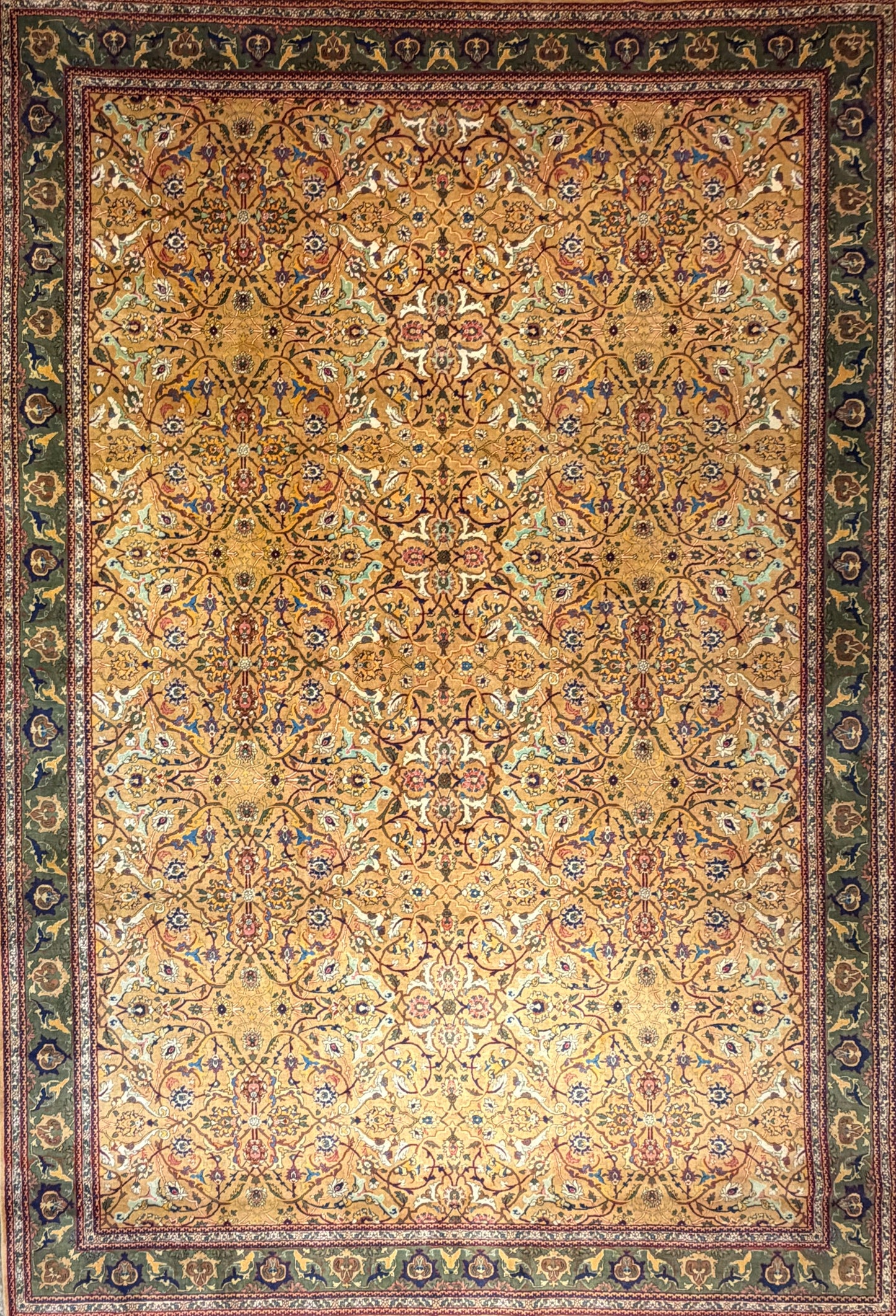 Hand-Knotted Persian Kashan Rug - 9’9”x14’5”