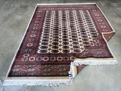 8’2”x10’2” Hand-Knotted Wool Bokhara Area Rug
