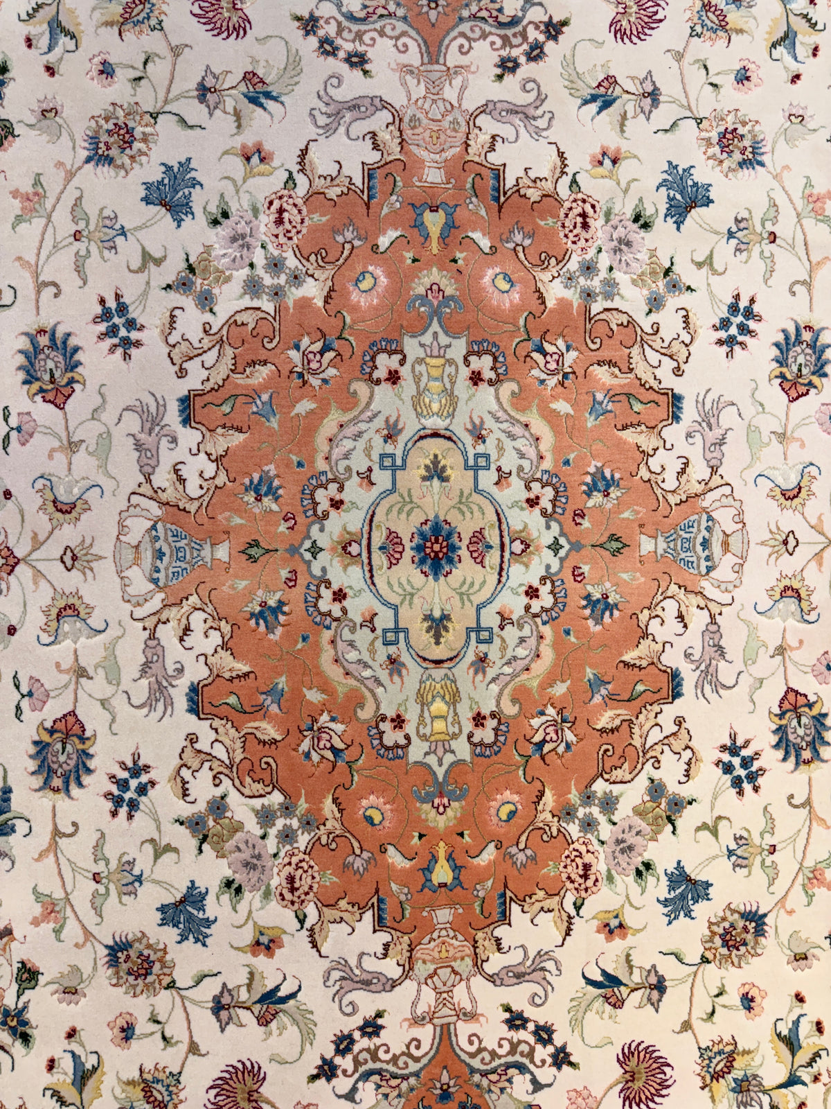 Hand-Knotted 60 Raj Persian Tabriz Rug - 6'7"x9'10"