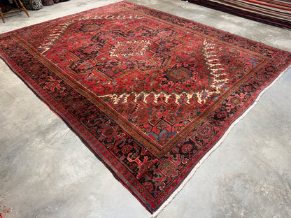 10’1”x12’6” Hand-Knotted Persian Heriz Area Rug