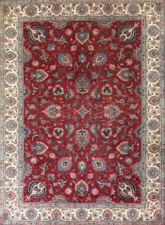 Hand-Knotted Persian Tabriz Rug - 9’9”x13’4”