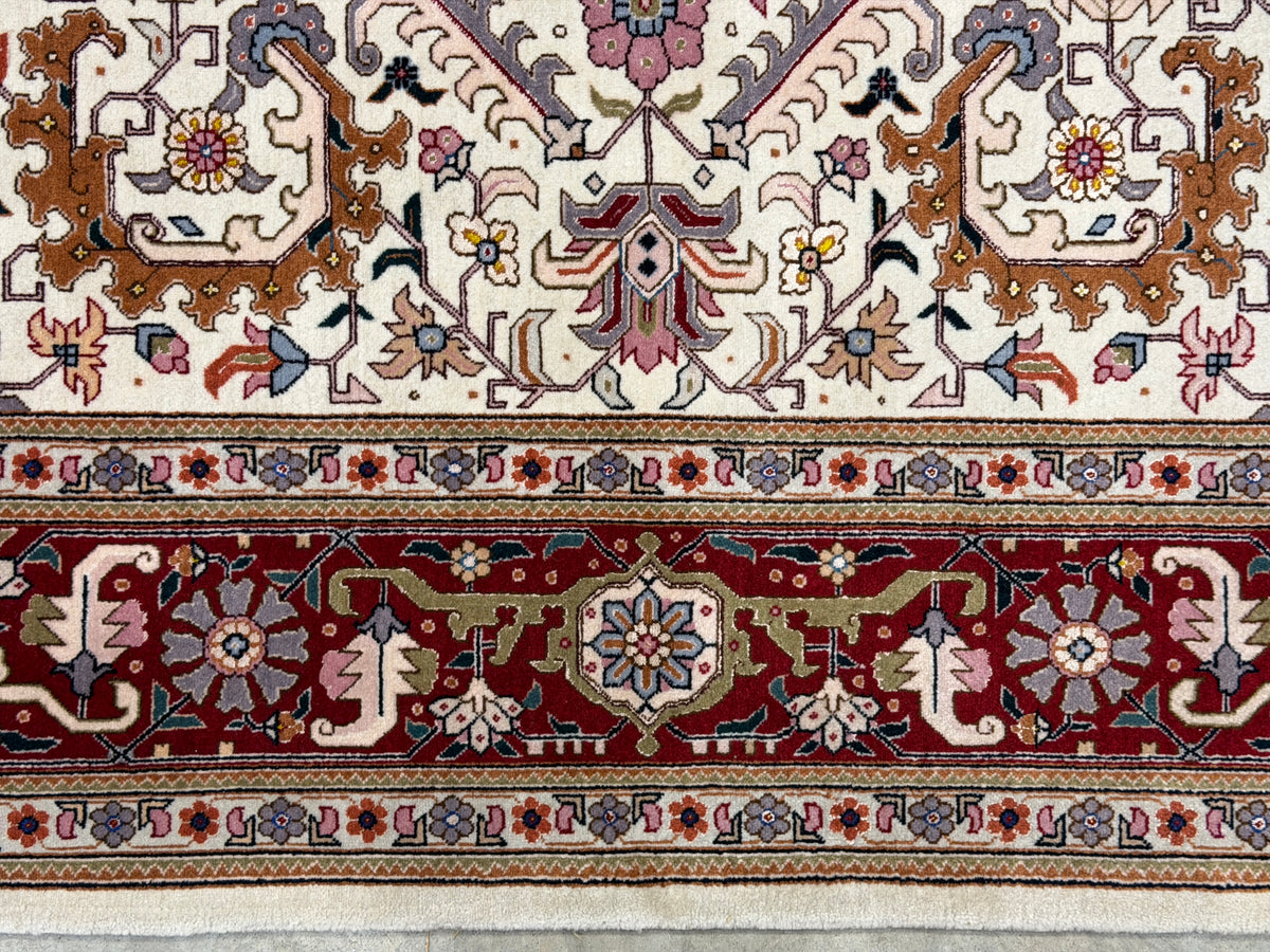 Hand-Knotted 60 Raj Persian Tabriz Heriz Rug - 6'8"x10'