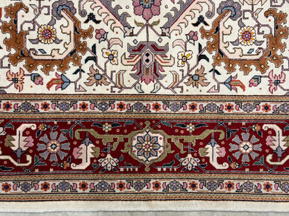Hand-Knotted 60 Raj Persian Tabriz Heriz Rug - 6'8"x10'