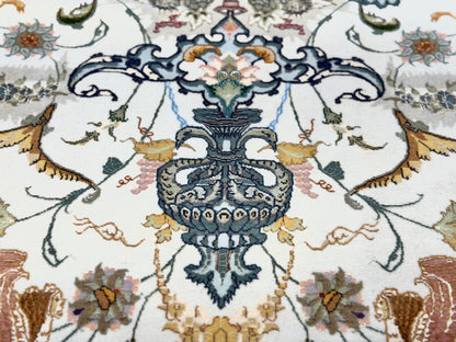 Hand-Knotted 60 Raj Persian Tabriz Rug - 6'8"x10'