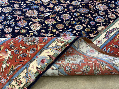 10’x13’7” Very Fine Hand-Knotted Signed Persian Tabriz Area Rug