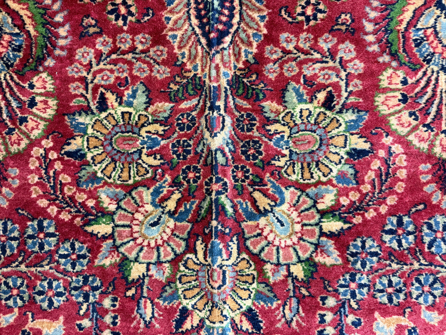 9’11”x13’6” Antique Hand-Knotted Fine Kork Wool Persian Sarouk Area Rug Handmade