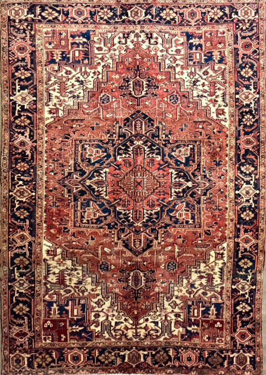 Hand-Knotted Persian Heriz Rug - 8’6”x12’3”