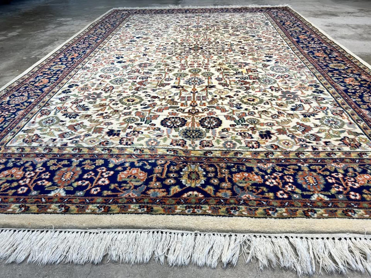 6'8"x9'1" Handmade 100% Wool IndoTabriz Rug