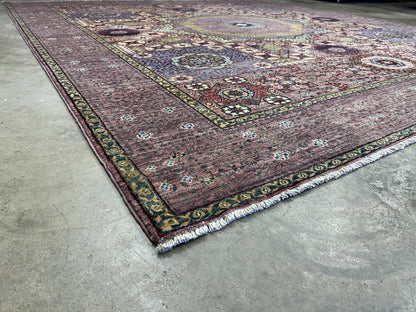 8’5”x9’10” Hand-Knotted Wool Mamluk Medallion Area Rug