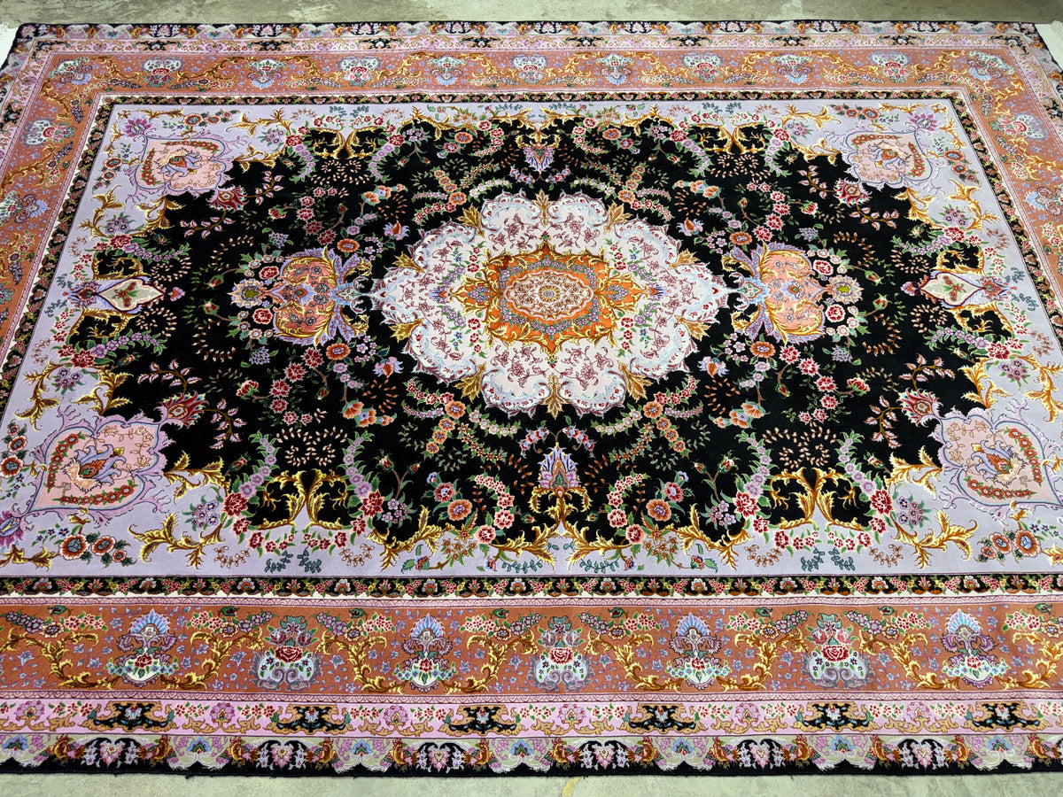Hand-Knotted 80 Raj Persian Tabriz Rug - Signed Benam - 6’8”x10’