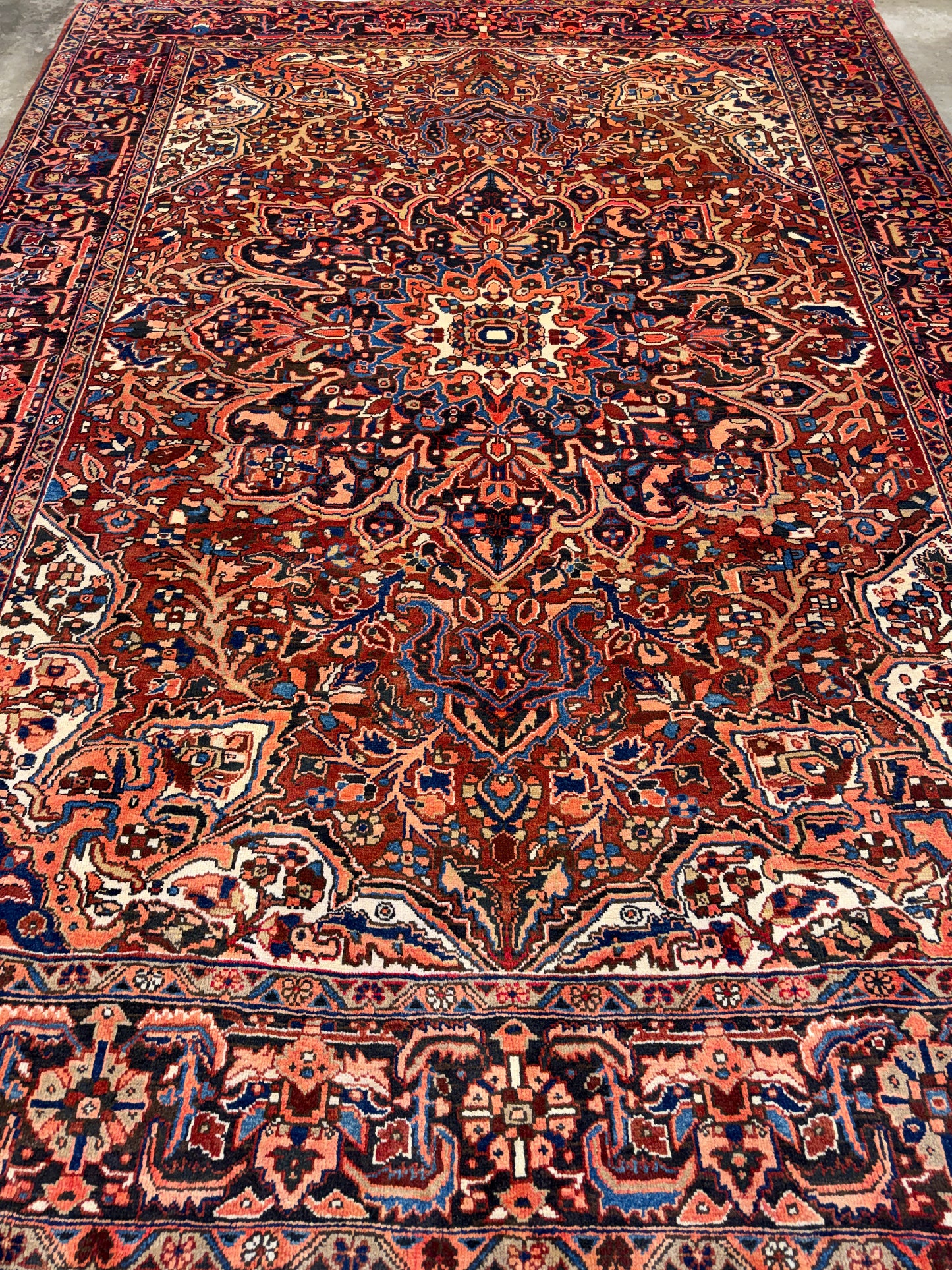 9’1”x11’9” Hand-Knotted Persian Heriz Area Rug