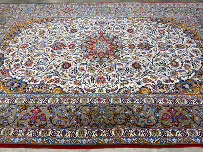 Hand-Knotted Persian Isfahan Rug - 6’11”x9’10”