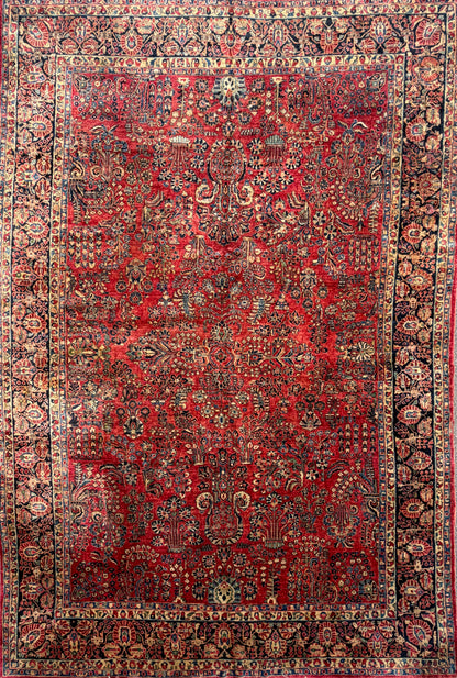 Hand-Knotted Persian Sarouk Rug - 10’1”x14’10”
