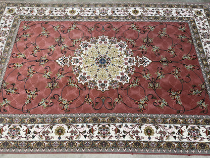Hand-Knotted 60 Raj Persian Tabriz Rug - 6'8"x10'4"