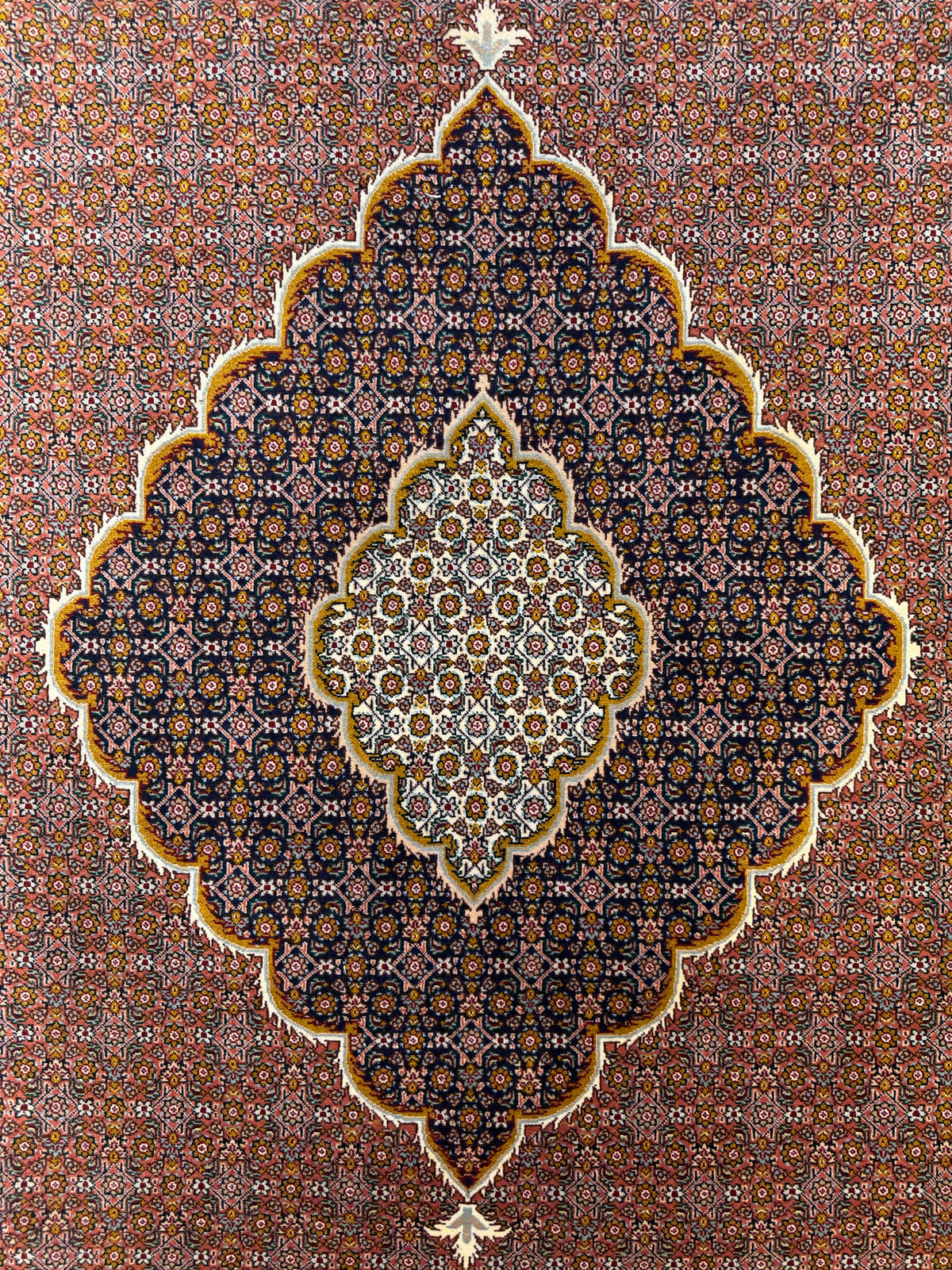 Hand-Knotted Persian Tabriz Mahi Rug - 6'8"x10'1"