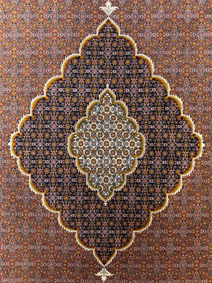 Hand-Knotted Persian Tabriz Mahi Rug - 6'8"x10'1"