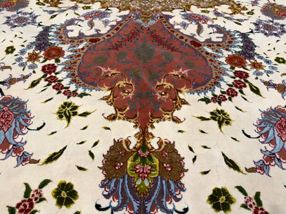 13’x19’10” Very Fine Hand-Knotted 80 Raj Persian Tabriz Rug - Signed