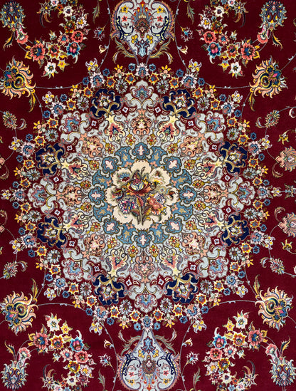 Hand-Knotted 70 Raj Persian Tabriz Rugs - Signed Gharabaghi - 9’10”x13’2”