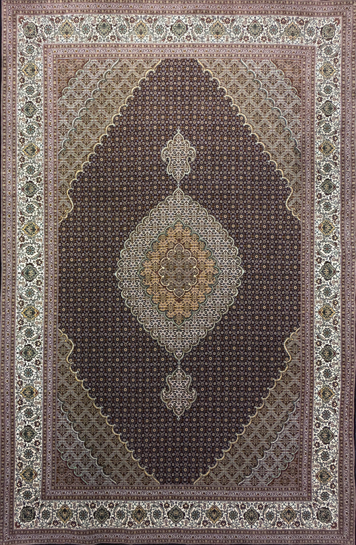 Hand-Knotted Persian Tabriz Mahi Rug - 6'10"x10'5"